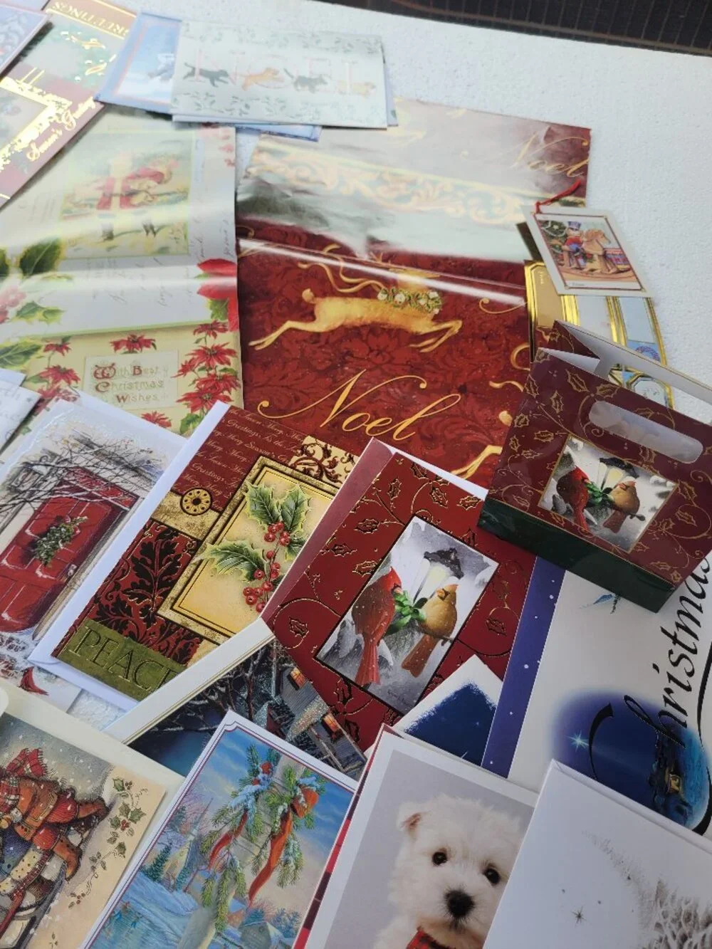 Deluxe Stationery Gift Box Set w/Dividers 47 Greeting Cards Wrapping Paper 1 Bag